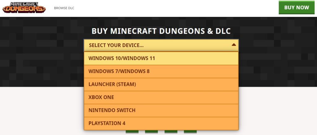 Minecraft Dungeons buy